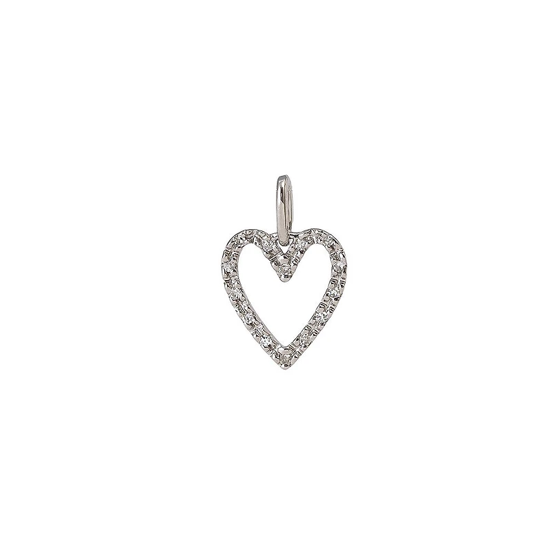 Open Heart diamond Pendant 14KW
