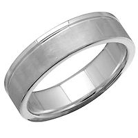 5MM Blushed and Polished White Gold Wedding Band