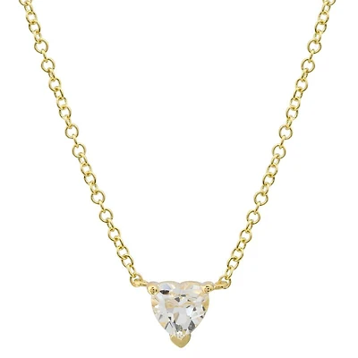 Heart White Topaz Necklace