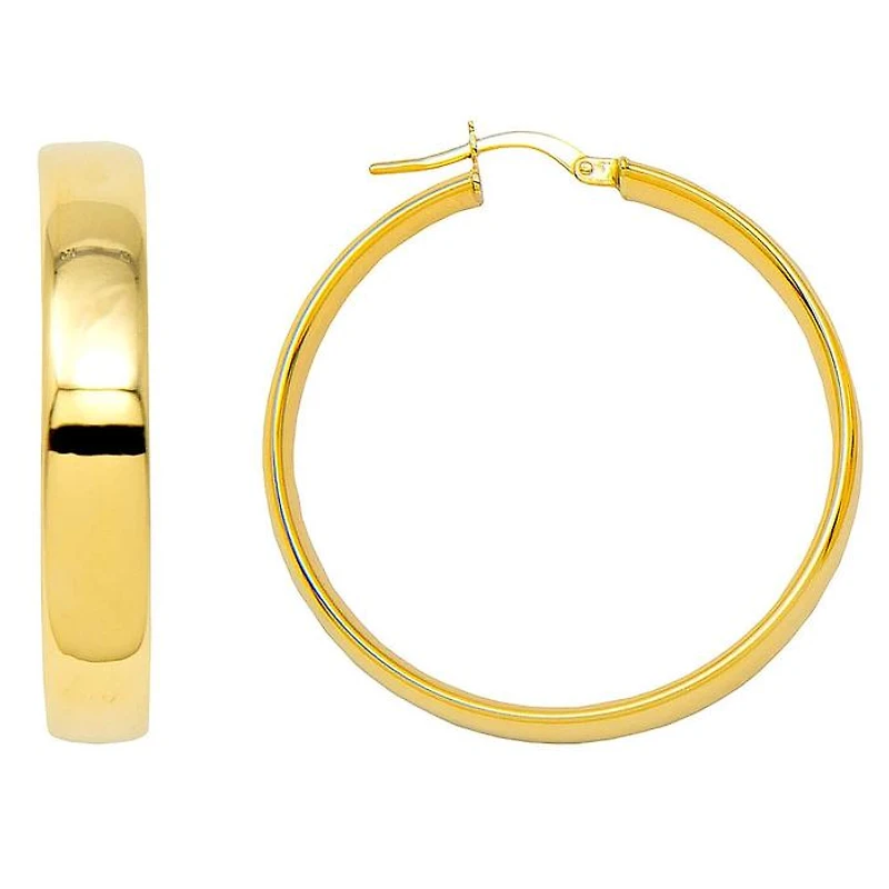 Flat Oval Tube 5MM Hoop Earrings