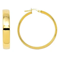 Flat Oval Tube 5MM Hoop Earrings