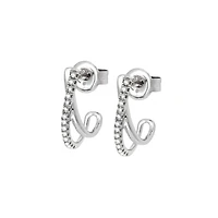 White Gold Crossover Diamond Earrings