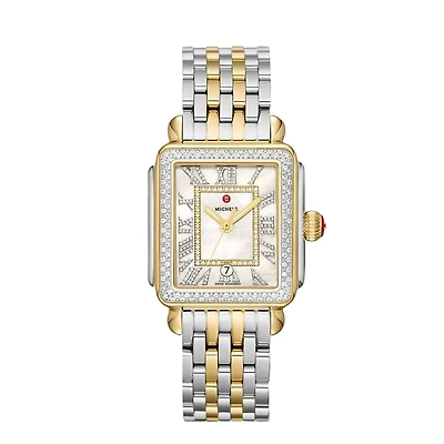 Deco Madison Two Tone Mother Pearl Diamonds 33MM Watch
