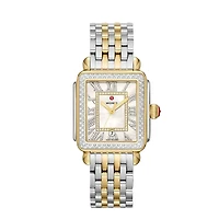 Deco Madison Two Tone Mother Pearl Diamonds 33MM Watch
