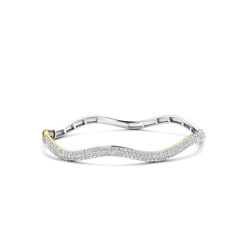 Wave Pave Bangle Bracelet