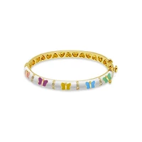 White with Colorful Butterflies Kids Bangle Bracelet