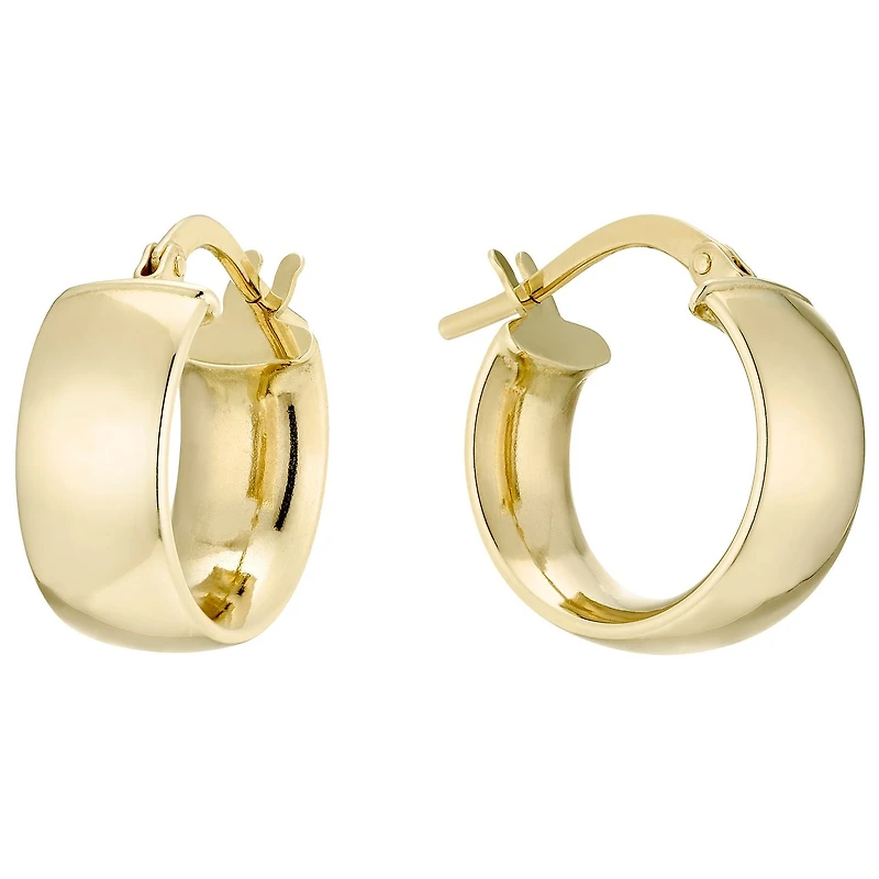Flat Oval Tube 10MM Hoop Earrings