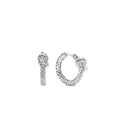 Braided Knot Huggie Earrings