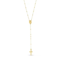 14K Gold Rosary Necklace 26''