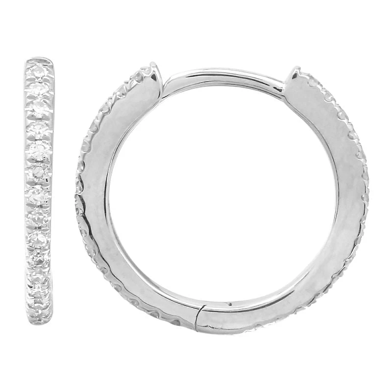 All Around Diamond Huggies 12MM Earrings