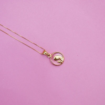 Virgen Nina 18K Gold Glass Pendant 12mm