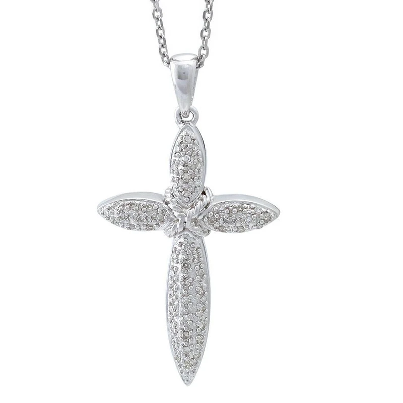 Pointy Diamond Cross Necklace
