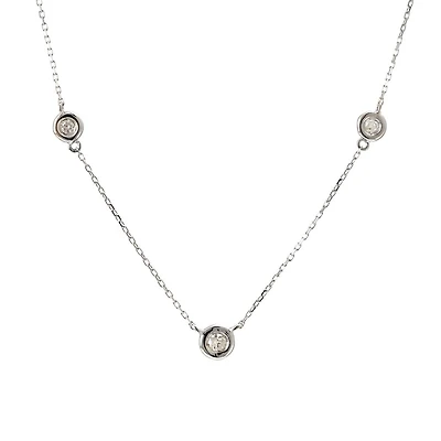 Bezel Set Diamond White Necklace