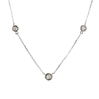 Bezel Set Diamond White Necklace