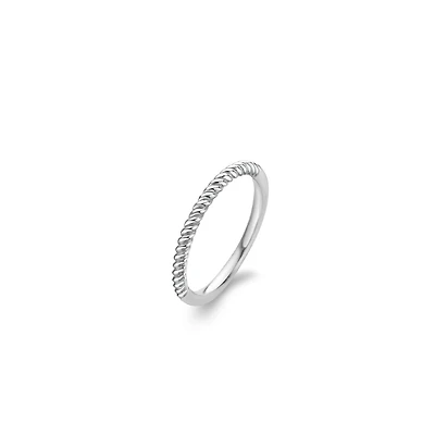 Silver Skinny Twist Ring