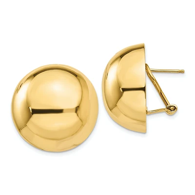 Half Ball Omega Clasp Earrings