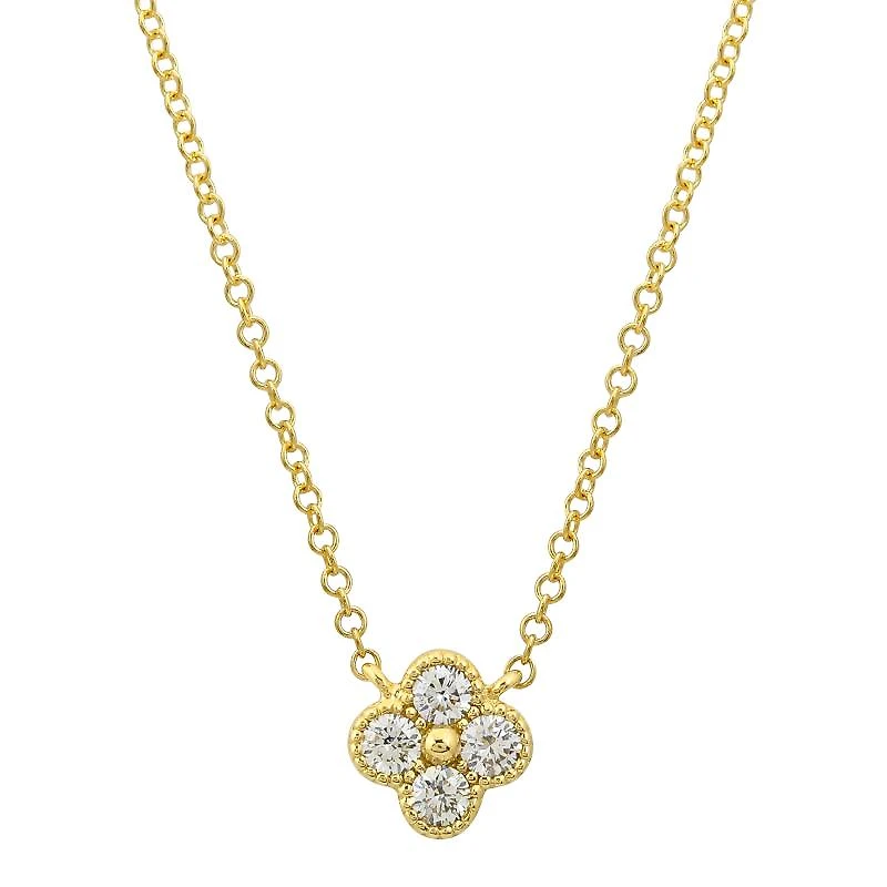 Clover Diamond Yellow Gold Necklace