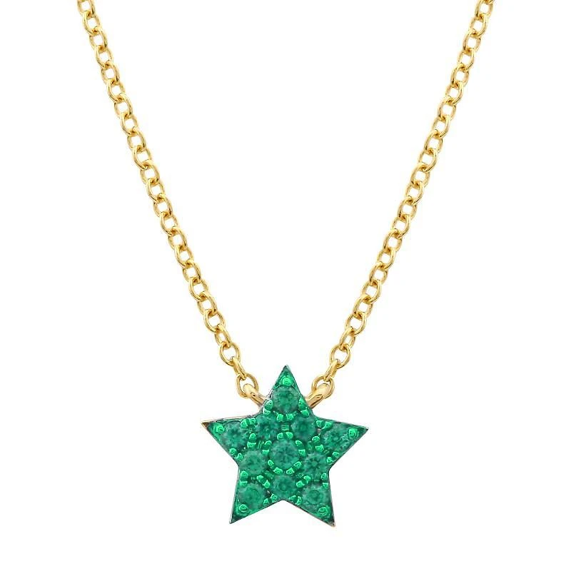Green Tsavolite Star Necklace 14K