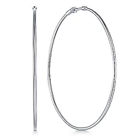70mm White Gold Hoop Earrings
