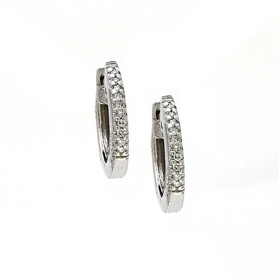 Diamond Huggie 12MM Earrings