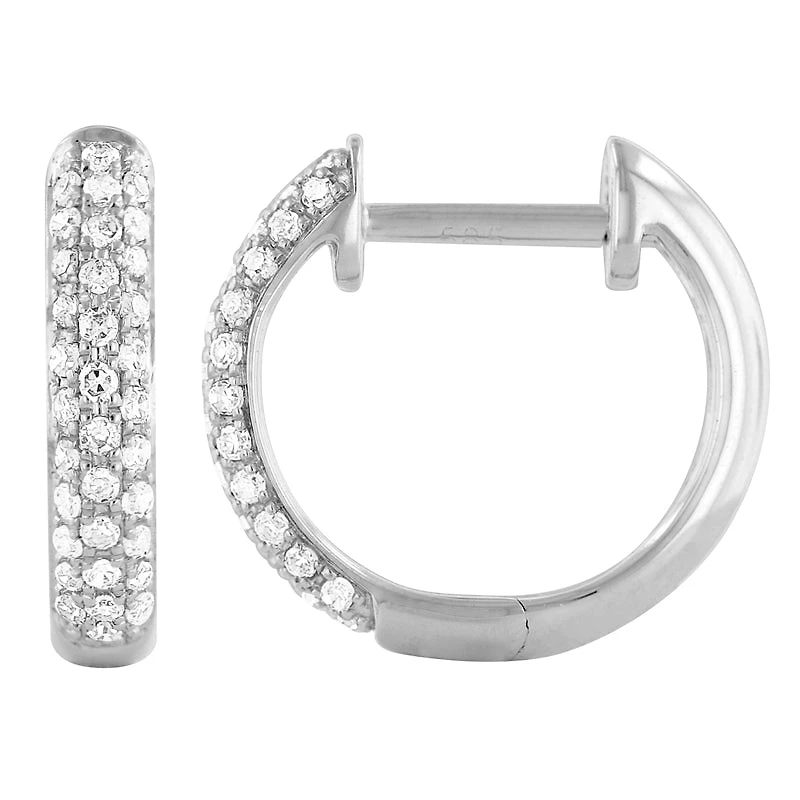 13MM Diamond Pave Huggie Earrings