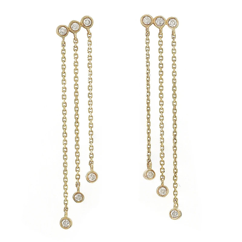 Cascading Three Layer Diamonds Earrings