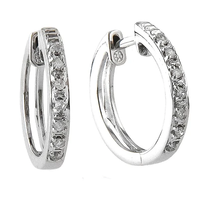 Diamond 14K Huggie Earrings
