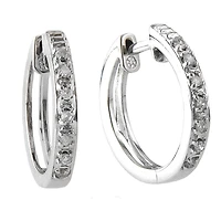 Diamond 14K Huggie Earrings