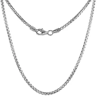 Round Box Chain 2mm White Gold