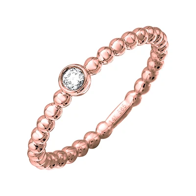 14K Rose Gold and Diamond Ring