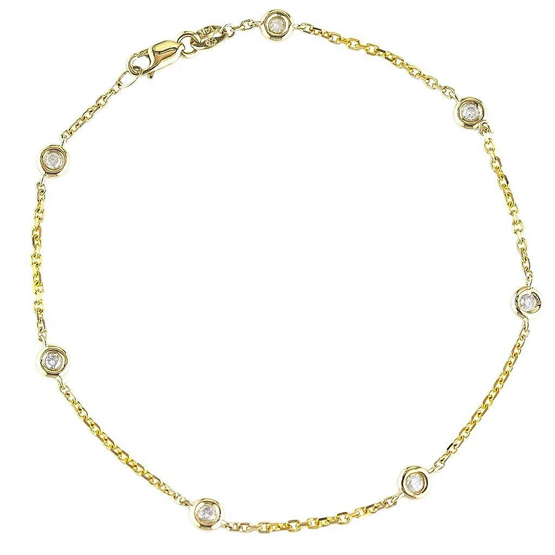7 Diamonds by the Yard Bracelet 14K