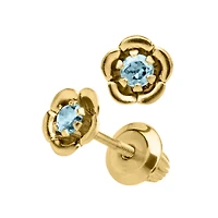Birthstone Flower Kids Stud Earrings