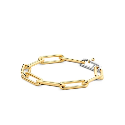 XL Paper Clip Link Golden Bracelet