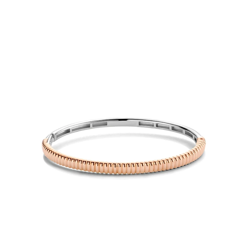Ribbed Skinny Rose Bangle Bracelet