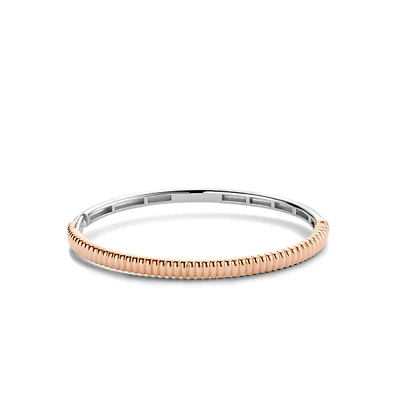 Ribbed Skinny Rose Bangle Bracelet