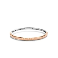 Ribbed Skinny Rose Bangle Bracelet