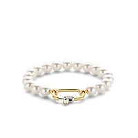 Pearl Bead Oval Clasp Bracelet
