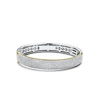 Classic Pave Two Tone Bangle Bracelet
