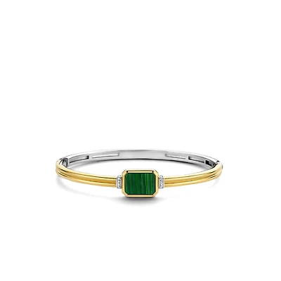 Vintage Energy Green Malachite Bangle Bracelet