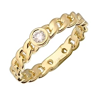 Curb Link One Diamond Ring
