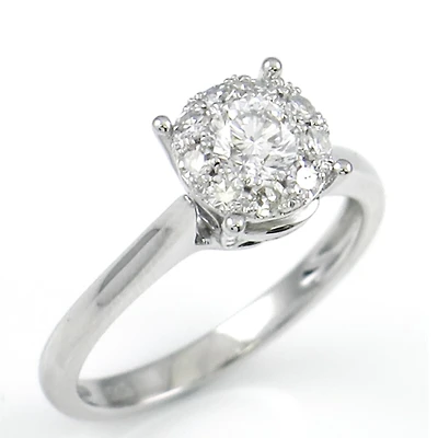 1.0ct Diamond illusion White Gold Ring