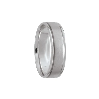 Brushed 6mm White Gold Band