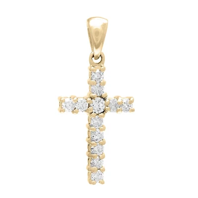 Cross Pendant .33ct Diamonds