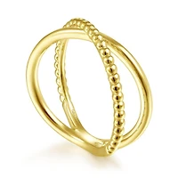 Bujukan Bead Crossover Gold Ring
