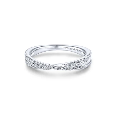 Diamond Criss cross White Gold Ring