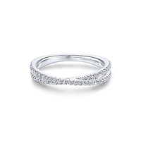 Diamond Criss cross White Gold Ring