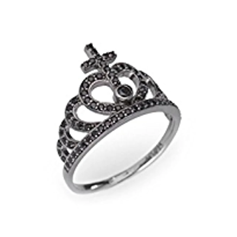 Black Crown Ring Size 8