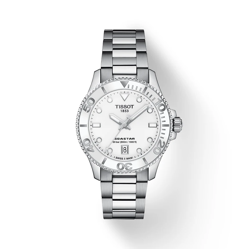 Seastar 1000 36MM White/Steel Watch