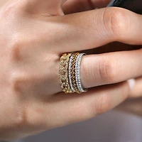 Wide Stack Diamond Ring