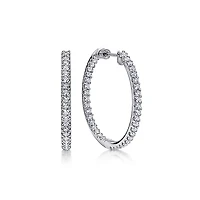 .43ct Diamond White Gold Hoop Earrings 20MM